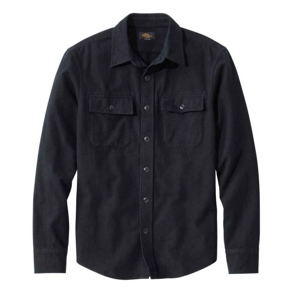 LL Bean Signature Archive 1933 Chamois Cloth Shirt Mens Medium Slim Fit Black